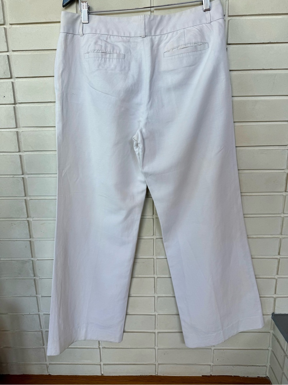Banana Republic * Linen Martin Fit White Pants Trouser * Size 12 - Picture 2 of 16